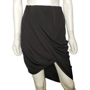 DKNY Black Draped Asymmetrical Skirt Size XS